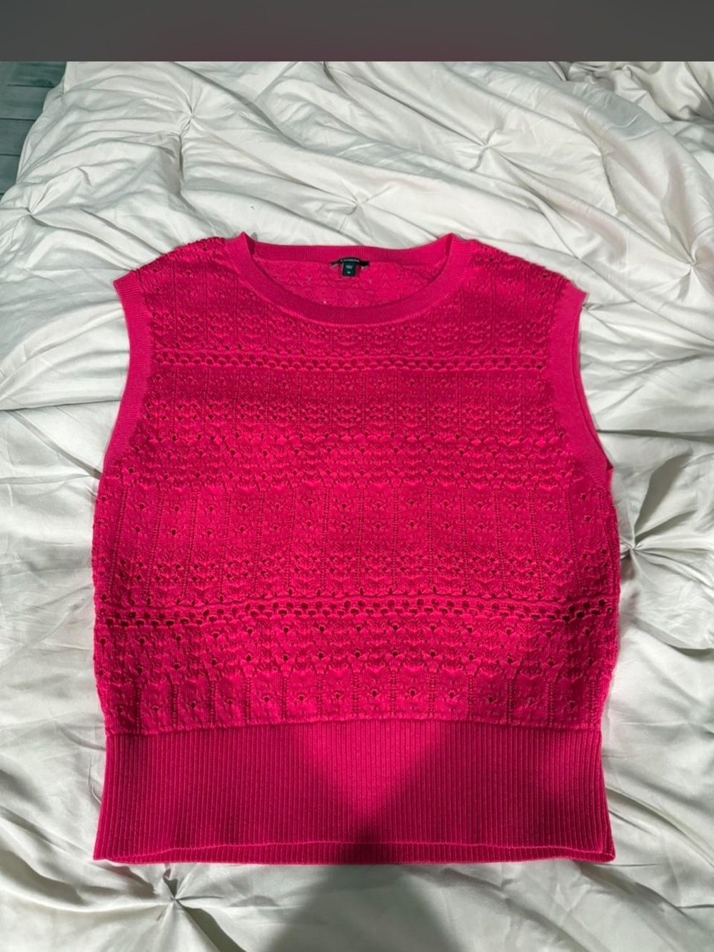Express Pink Sleeveless Knit Tank Top - Hot Pink